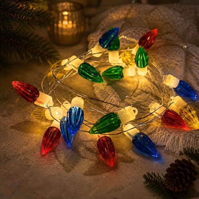 2026 New Red, Blue, Yellow, Green Bullet LED String Lights, Warm White ...
