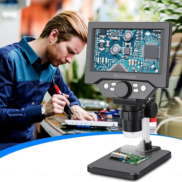 5.5 inch LCD Digital Microscope, 8MP 1-1000X Magnification, 8 LED ...