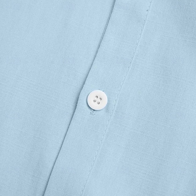 Homme Chemise Chemise en lin Chemise d'été Tenue de plage Chemise Boutonnée Uni Occasionnel Quotidien Noir Blanche Rose Claire Vert manche longue Col Printemps & Été Vêtement Tenue