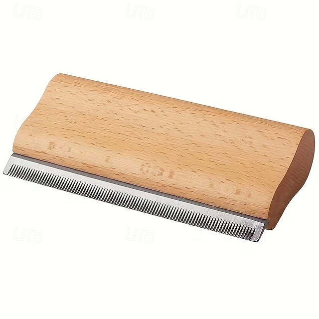  Cepillo de madera para mascotas, gatos, perros, caballos, herramienta para eliminar la muda de pelo, peine para pelo largo, autolimpiante
