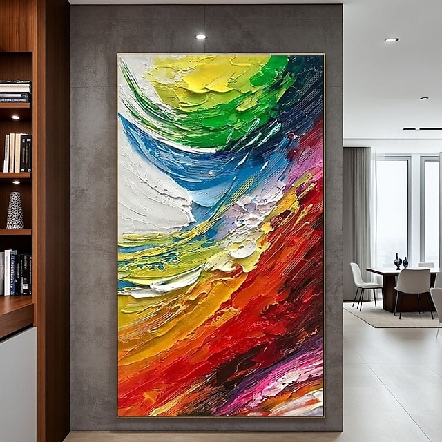 Blue Green and Red Abstract Wall Decoration HandPainted Abstract — free download