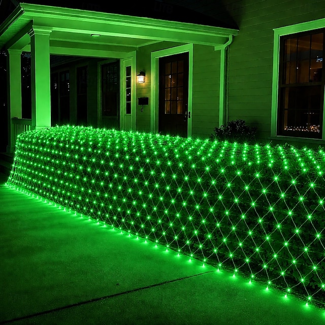  Guirnalda de luces LED de malla decorativa para exteriores, 6x4m, 880 LED, luces de malla para patio, jardín, arbustos y vallas.