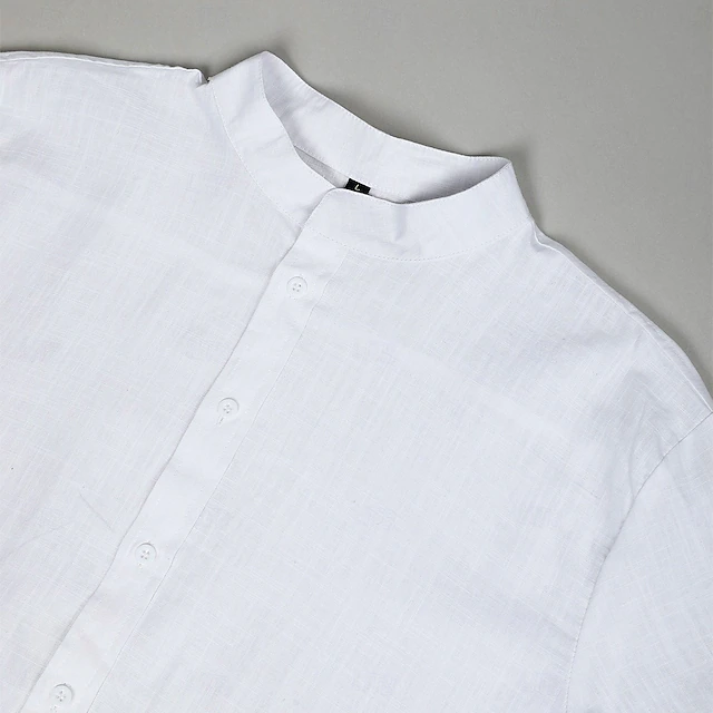 Men Shirt Linen Shirt Summer Shirt Band Collar Shirt Button Up Shirt men-shirt-linen-shirt-summer-shirt-band-collar-shirt-button-up-shirt