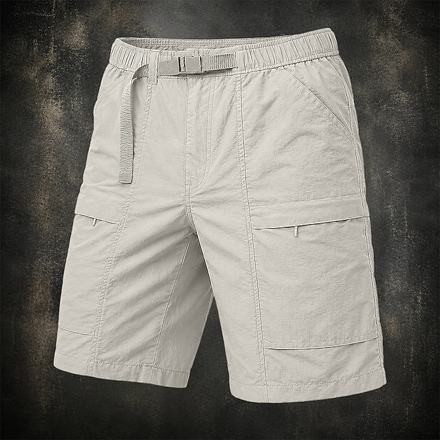 Tactical Shorts Cargo Shorts Shorts Elastic Waist Zipper Pocket Straight Leg Plain Quick Dry Breathable Short Casual Outdoor Camping & Hiking Sp