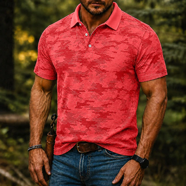 Men's Polo Shirts Casual Street Turndown Short Sleeve Sports Modern ...