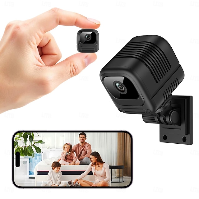  1080p mini beveiligingscamera wifi draadloze binnencamera voor thuis, huisdieren en baby's met app voor weergave op afstand, nachtzicht, bewegingsdetectie, kleine nanny bewakingscamera, kleine