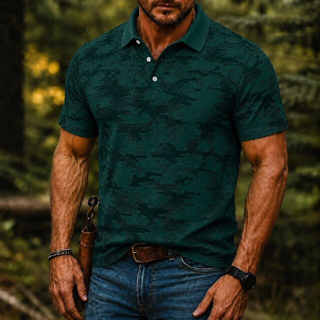 Men's Polo Shirts Casual Street Turndown Short Sleeve Sports Modern ...