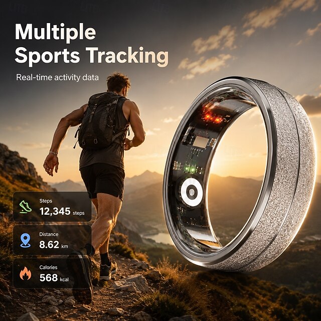 Smart Ring for Men Women, Health Tracker with Heart Rate Sleep & SpO2 ...