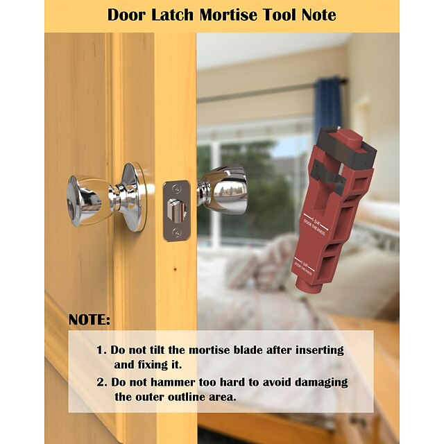 Door Latch Mortise Tool, Door Lock Installation Kit for 1-3/8