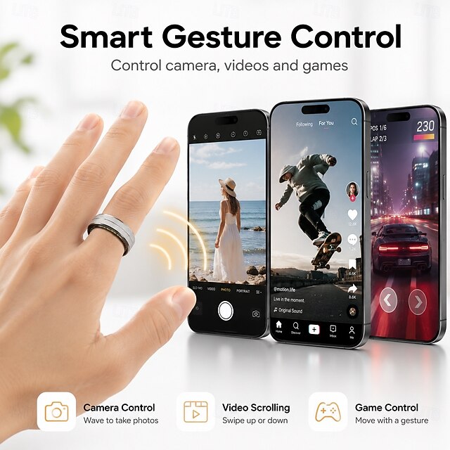 Smart Ring for Men Women, Health Tracker with Heart Rate Sleep & SpO2 ...