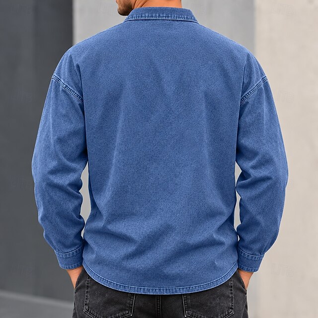 Men's Polo Casual Vacation Classic Long Sleeve Fashion Basic Solid ...