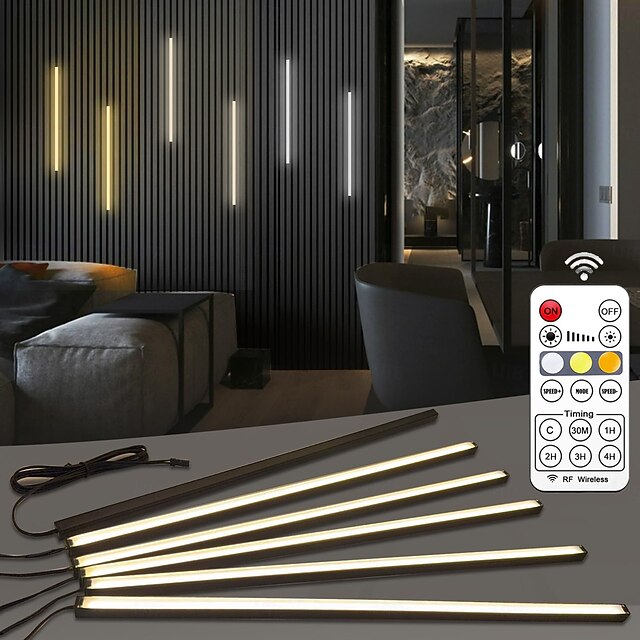 Lot de 6 appliques murales à LED bicolores, blanc chaud, dimmables ...