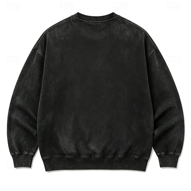 Men's Cat Text Sweatshirt Funny Crew Neck Home Outdoor Army Green ...