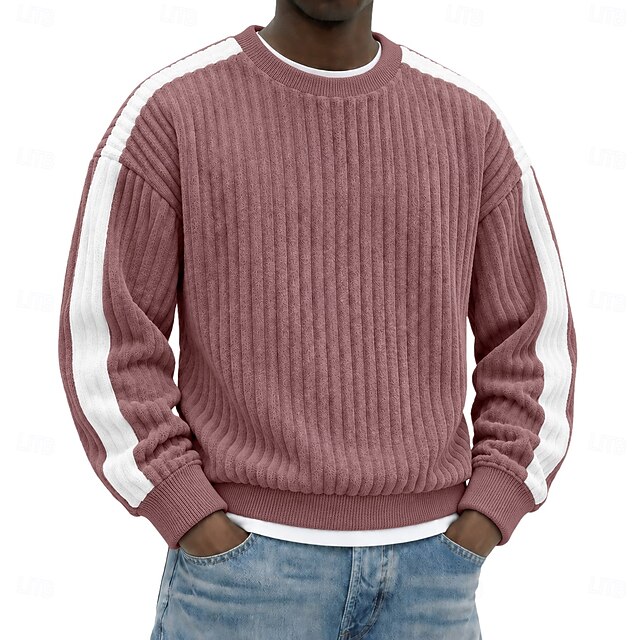 Men's Sweatshirt Corduroy Pullover Hoodie Sweatshirt Pullover Black ...