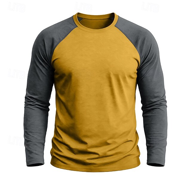 Men's T Shirt Long Sleeve Crew Neck Fall & Winter Spring All Seasons ...
