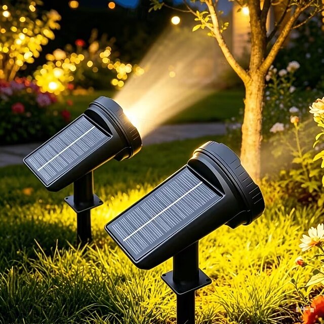 Super Bright Solar Power Spotlight 55 LED Lighting Landscape Lamp ...