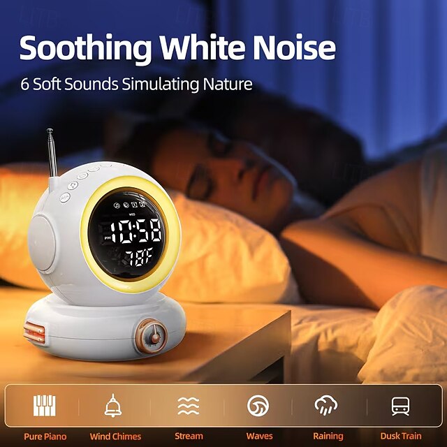 Cute Cat Digital Alarm Clock, Rechargeable LED Desk Clock with ...