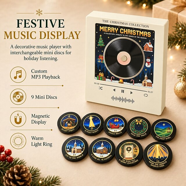 Magnetic Music Box, Let It Spin Christmas Music Player, Fridge Record ...