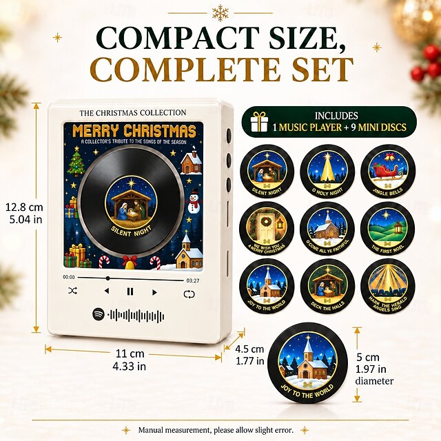 Magnetic Music Box, Let It Spin Christmas Music Player, Fridge Record ...