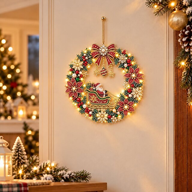 Christmas Pearl Diamond DIY Kit for Painting with LED String Lights, 9. ...