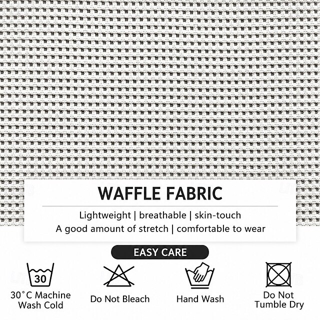 Men's Letter & Number Chinese character Waffle Henley Shirt Casual ...
