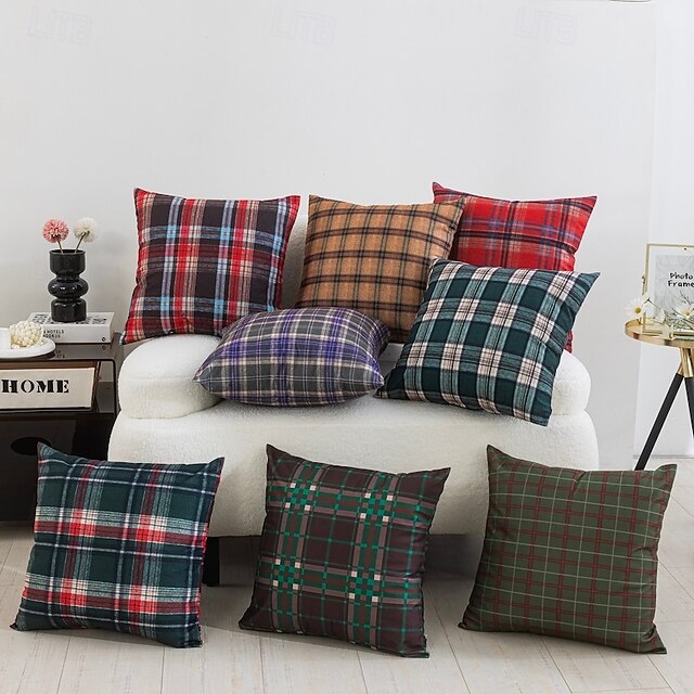 Scottish Tartan Plaid Brushed Christmas Throw Pillow with Insert ...