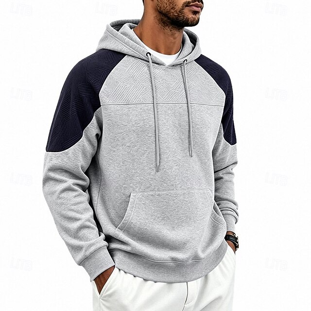 Men's Jacquard Hoodie Pullover Hoodie Sweatshirt Fleece Hoodie Khaki ...