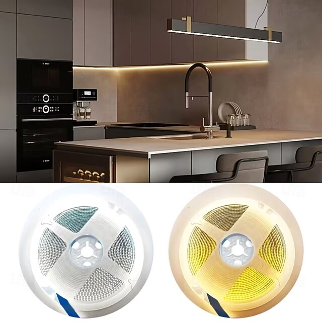 Smart COB LED Strip USB Plug-in, 3-Color Switching High Density Tape ...