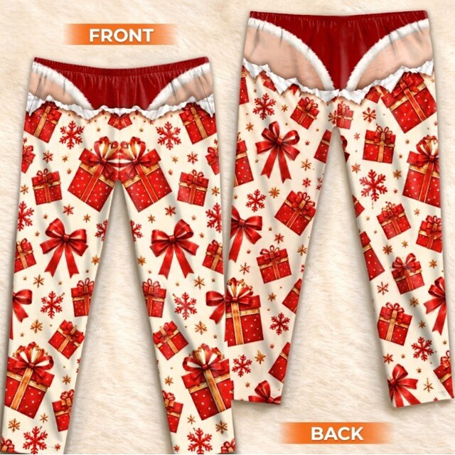 Christmas Funny Gifts Pajama Pants Plaid Santa Claus Spooky Prank ...