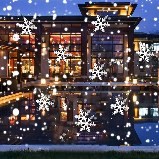 Christmas Snowflake Projector Lights with Remote Control, Outdoor LED ...