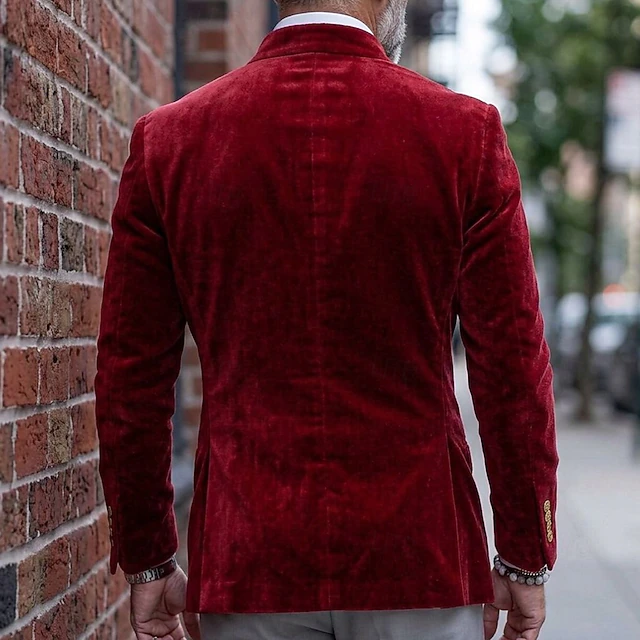 Men Blazer Jacket Velvet Blazer Business Work Evening Party Elegant ...