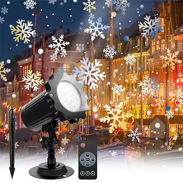Christmas Snowflake Projector Lights with Remote Control, Outdoor LED ...