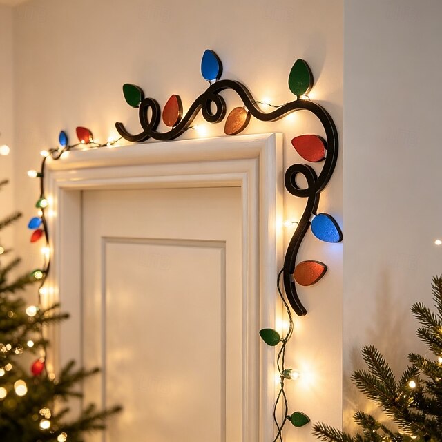 Christmas Wooden Door Topper, Santa Claus Camera Door Frame Corner ...