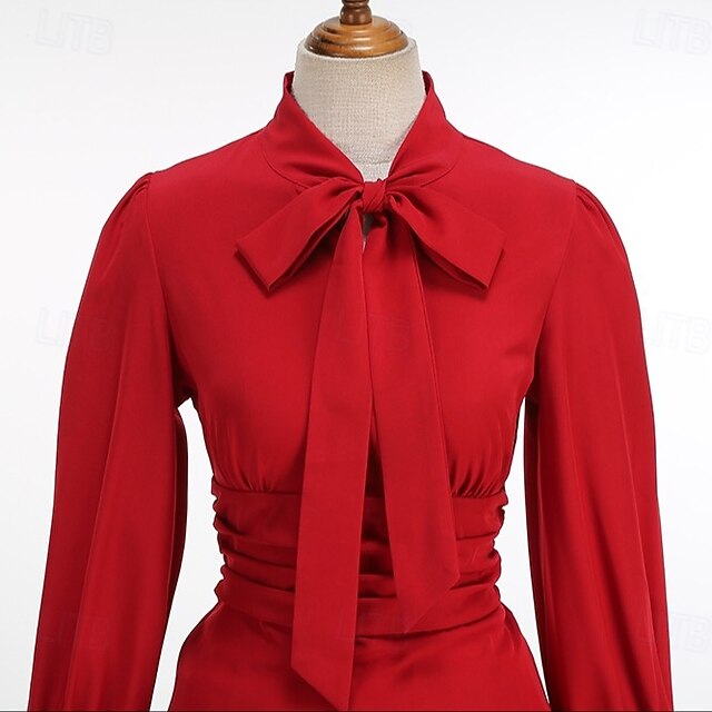 Christmas 1950s Retro Vintage Short Length Blouse / Shirt Long Sleeves ...