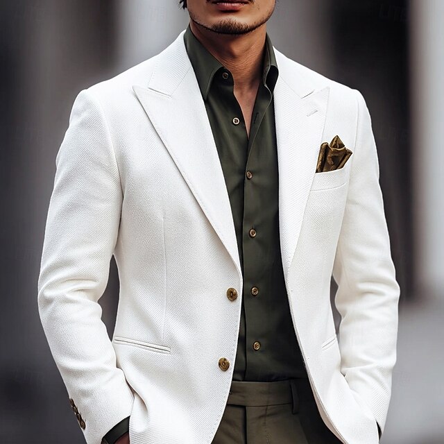 Men's Casual Jacket Serge Blazer Casual Christmas Party Elegant Classic ...