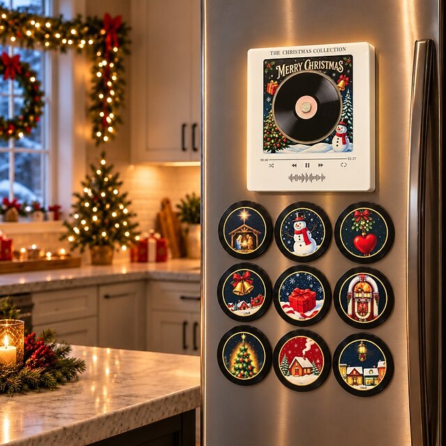 Magnetic Music Box, Let It Spin Christmas Music Player, Fridge Record ...