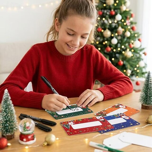 120Pcs Cartoon Christmas Scratch Cards DIY Christmas Gift Ideas for ...