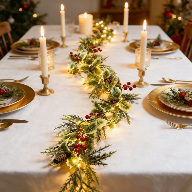 Concert Pattern Led Lights New Christmas Artificial Vine String Lights 1.8M 35LEDs Battery-Powered ...