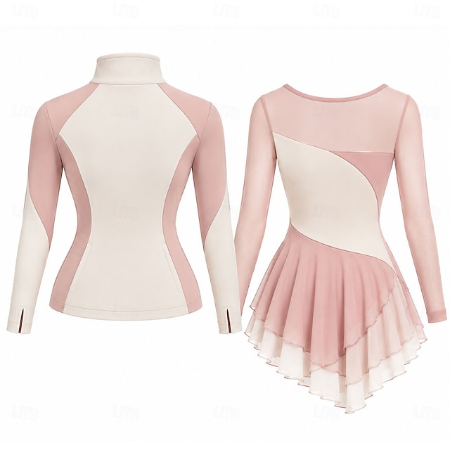 Figure Skating Dress with Jacket Women's Ice Skating Outfits Pink ...