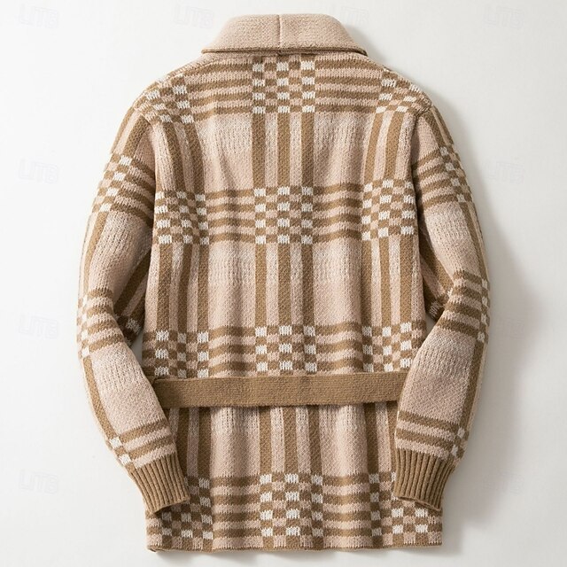 Men's Sweater Cardigan Sweater Ribbed Knit Regular Tops Button Up ...