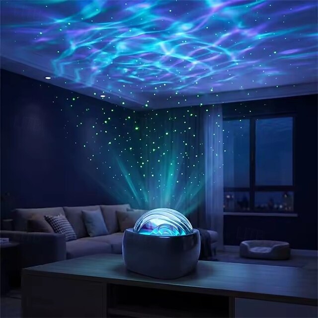 2 Pack Water Ripple Projector Lamp, Ocean Wave LED Night Light with ...