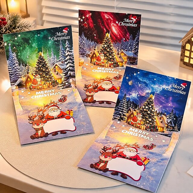 Light Up Musical Christmas Pop-Up Greeting Card, 3D Christmas Tree and ...