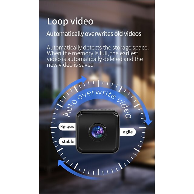 Mini WiFi Camera with Adjustable Mount, HD Wireless Security Camera ...