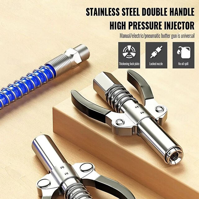 1 Set Grease Gun Coupler, 6 Jaw Locking 1/8