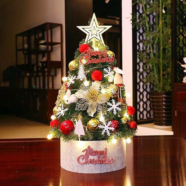Mini Tabletop Christmas Tree Set, Holiday Tree Decorations, Creative ...