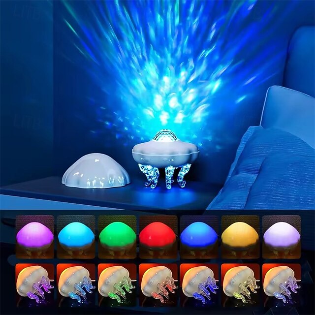 Jellyfish Night Light Projector with Remote Control and Timer, Color ...