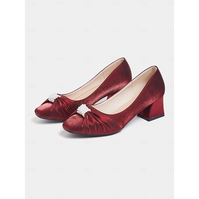 Women's Elegant Pearl-Embellished Block Heel Pumps – Perfect for Weddings, Formal Events, and Evening Wear 15