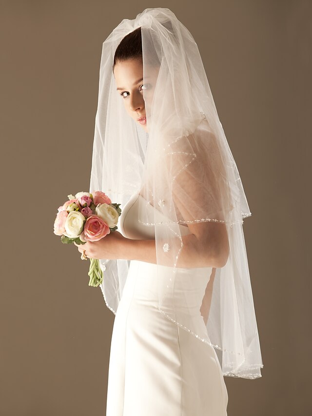  2 Layer Fingertip Wedding Bridal Veil