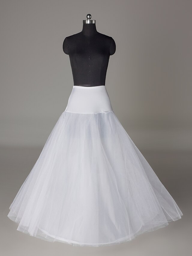  Nylon A-Line Full Gown 2 Tier Floor-length Slip Style/ Wedding Petticoats