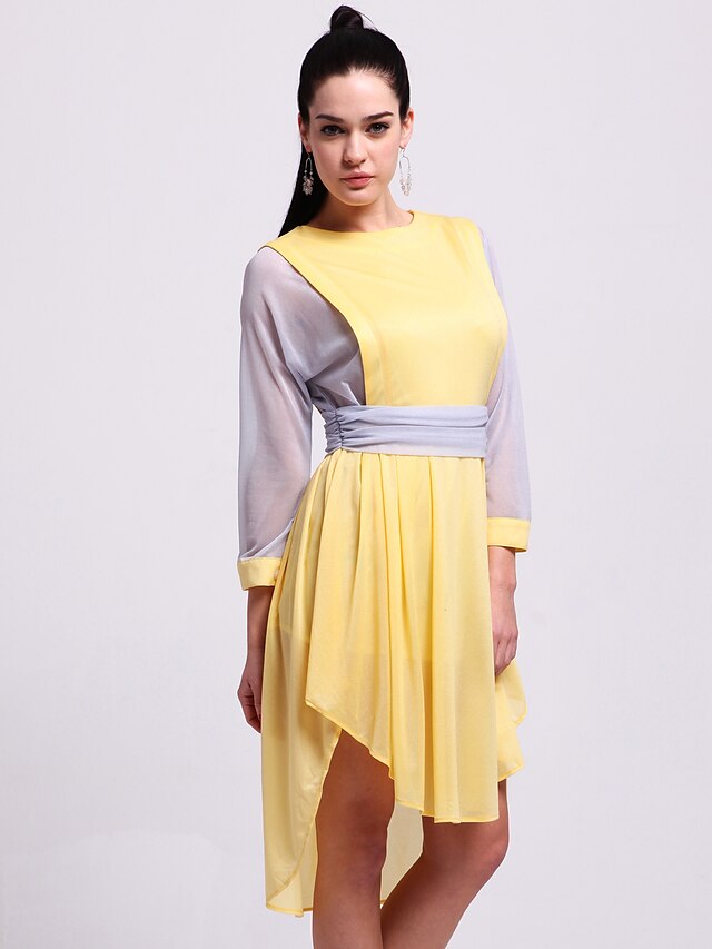  Yellow Dress - Long Sleeve Summer Yellow